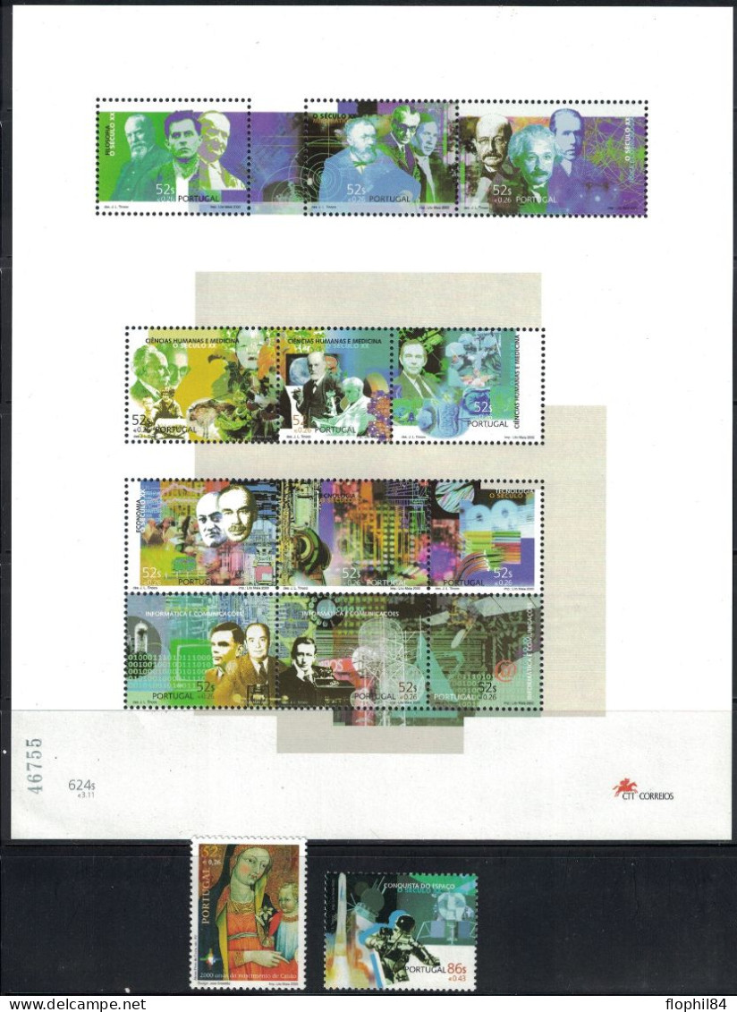 PORTUGAL - TIMBRES DE L'ANNEE 2000 - NEUF - DONT 9 BLOCS - FACIALE 49€56. - Ungebraucht