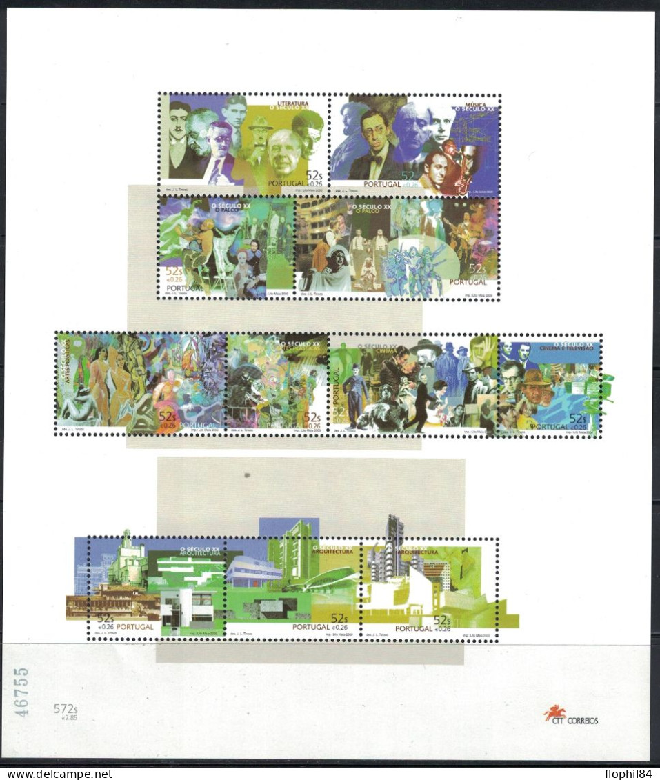 PORTUGAL - TIMBRES DE L'ANNEE 2000 - NEUF - DONT 9 BLOCS - FACIALE 49€56. - Ongebruikt