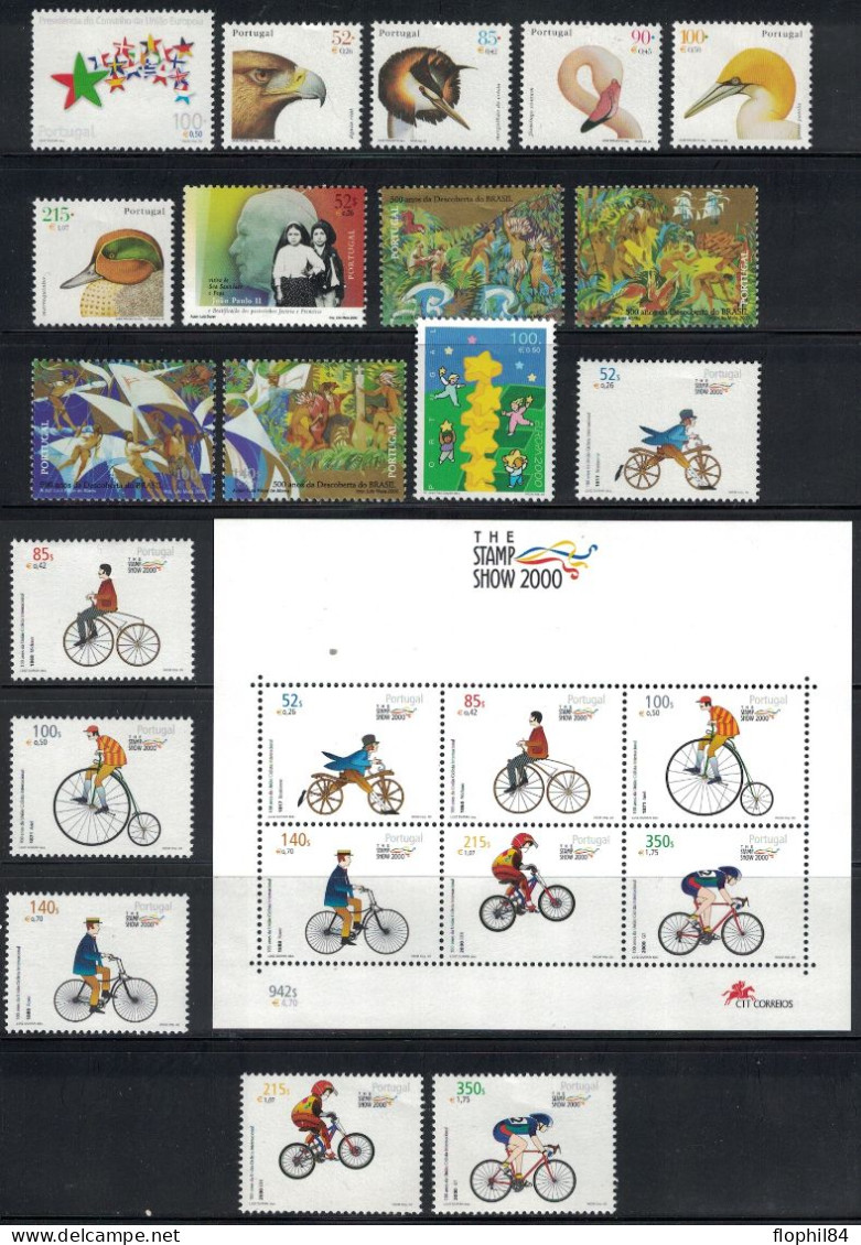 PORTUGAL - TIMBRES DE L'ANNEE 2000 - NEUF - DONT 9 BLOCS - FACIALE 49€56. - Neufs