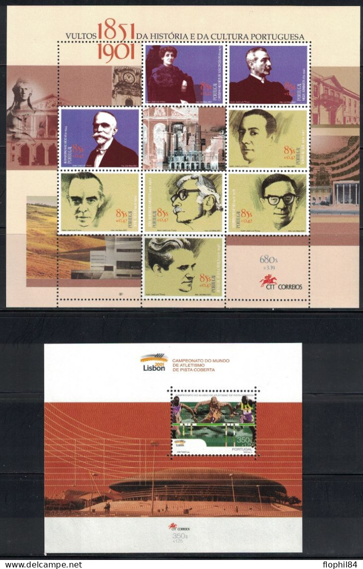 PORTUGAL - TIMBRES DE L'ANNEE 2001 - NEUF - DONT 11 BLOCS - FACIALE 32€24. - Ungebraucht