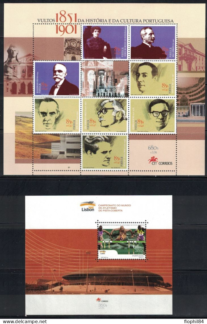PORTUGAL - TIMBRES DE L'ANNEE 2001 - NEUF - DONT 11 BLOCS - FACIALE 32€24. - Unused Stamps
