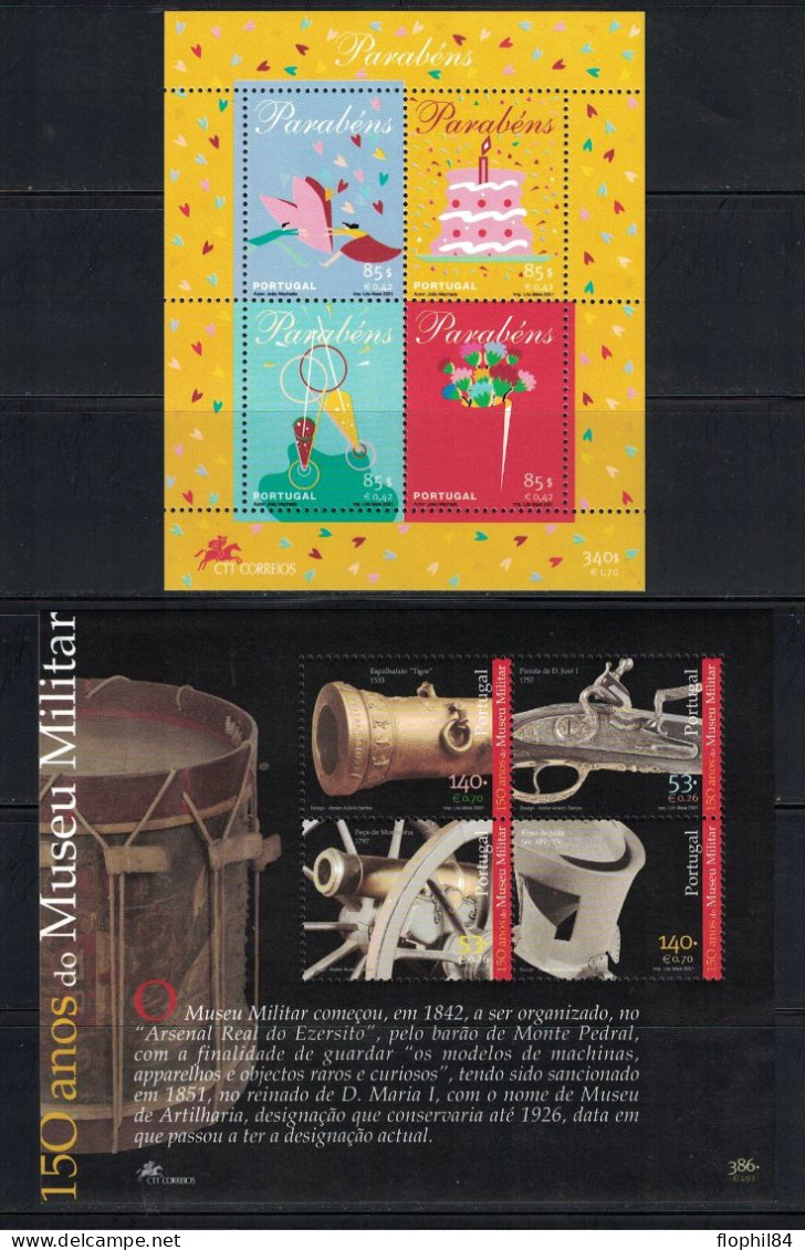 PORTUGAL - TIMBRES DE L'ANNEE 2001 - NEUF - DONT 11 BLOCS - FACIALE 32€24. - Ungebraucht