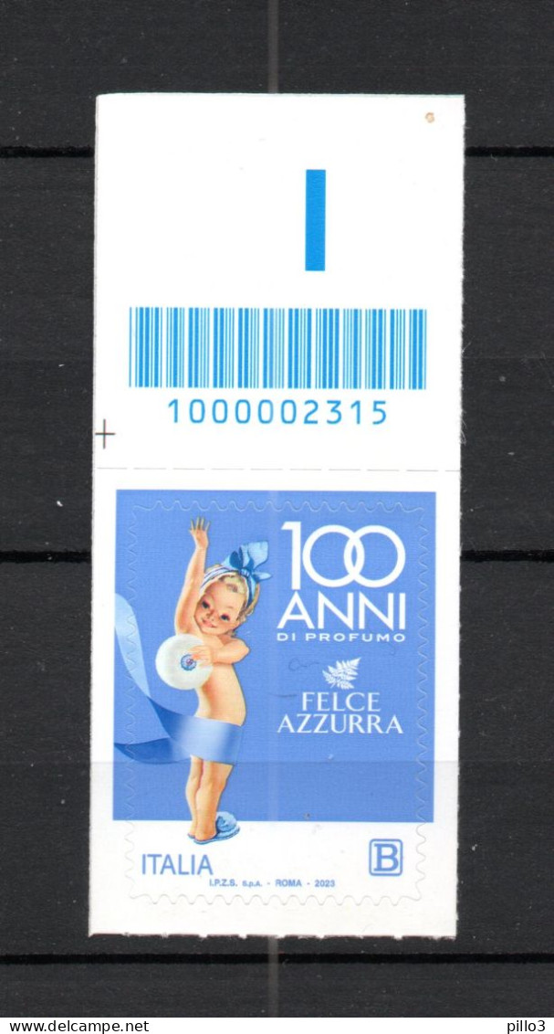 ITALIA : Felce Azzurra -  C/Barre N° 2315  1 Val. MNH**  Del  3.05.2023 - Bar Codes