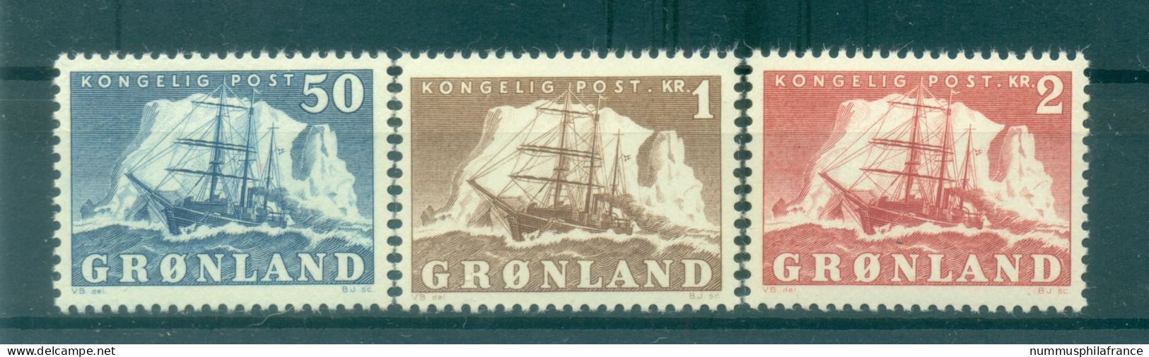 Groenland   1950-59 - Y & T N. 24/26 - Série Courante  (Michel N. 34/36) - Nuevos