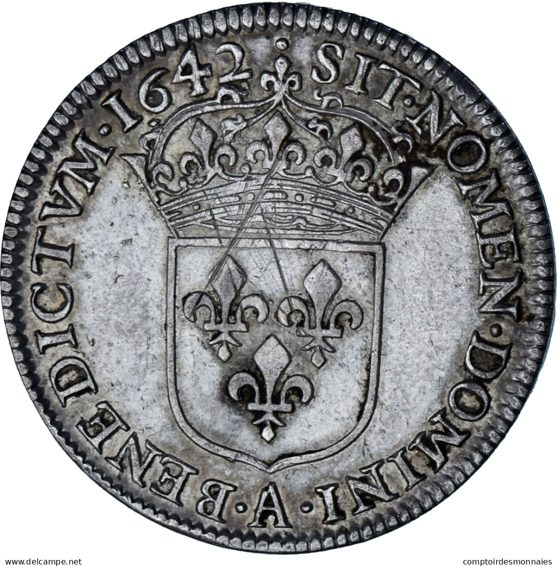 Monnaie, France, Louis XIII, 1/4 Écu 1er Poinçon De Warin, Buste Drapé, 1/4 - 1610-1643 Ludwig XIII. Der Gerechte