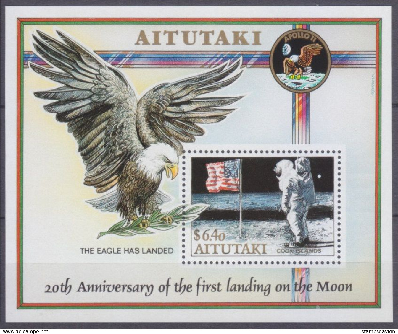 1989 Aitutaki 657/B73 20 Years Of Apollo 11 Moon Landing 15,00 € - Ozeanien