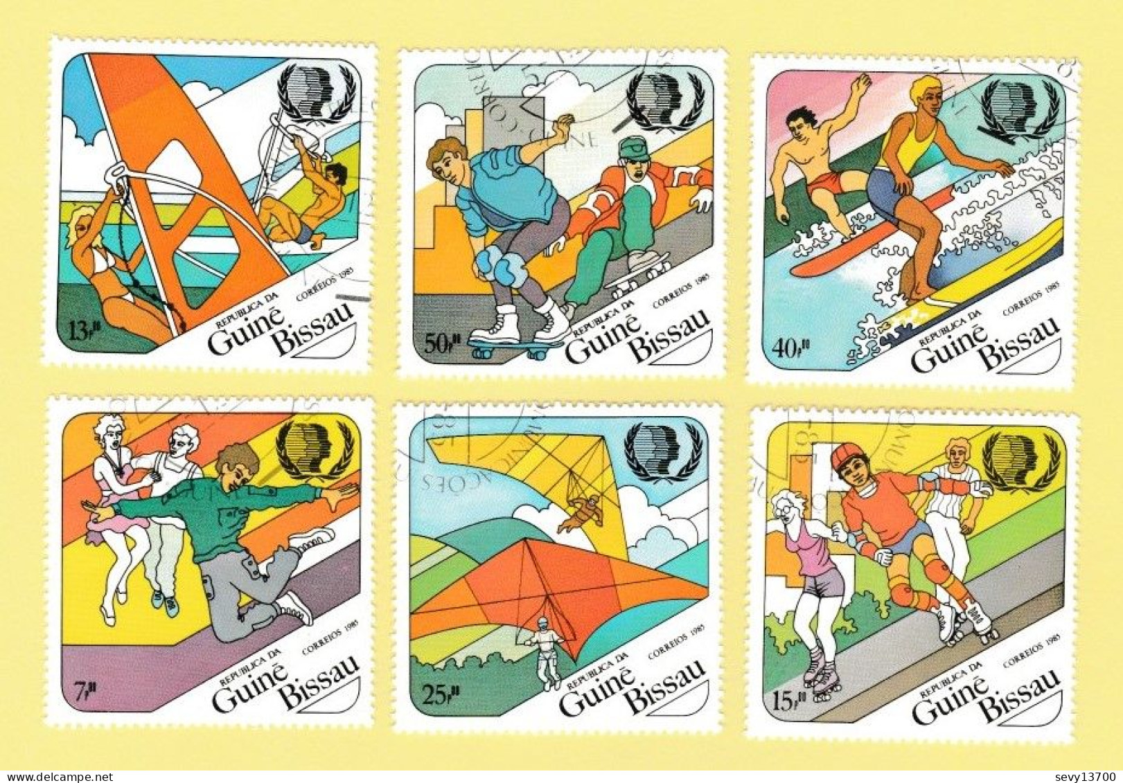 Guinée - Bissau Lot 35 Timbres - Art, Tableaux, Peintures - Sports - Motos - Montgolfière - Mammifère Marin - Champignon - Guinea-Bissau