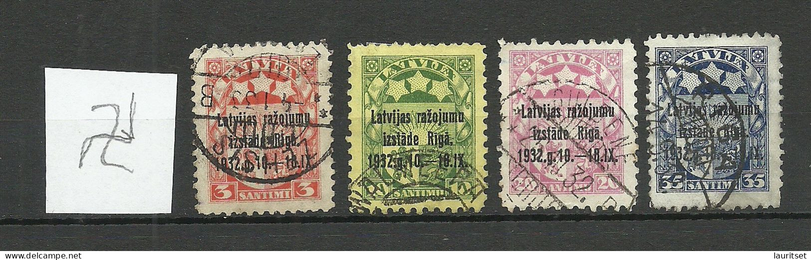 LETTLAND LATVIA 1932 Michel 206 - 209 O Inverted Wm - Lettonie