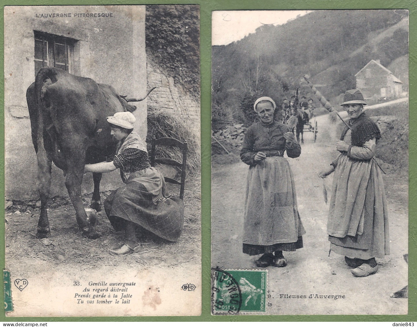 Très Bon Lot De 135 CPA/CPSM FOLKLORIQUE D'AUVERGNE - Costumes, Danses, Scènes De Vie, Habitat & Quelques Fantaisies - 100 - 499 Karten