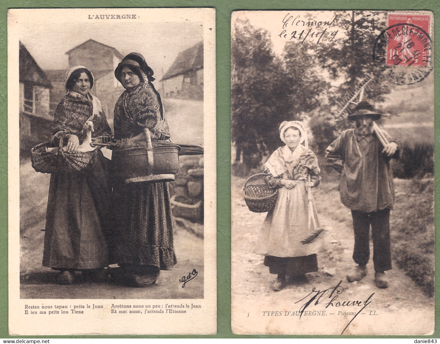 Très bon lot de 135 CPA/CPSM FOLKLORIQUE D'AUVERGNE - Costumes, danses, Scènes de vie, habitat & quelques fantaisies