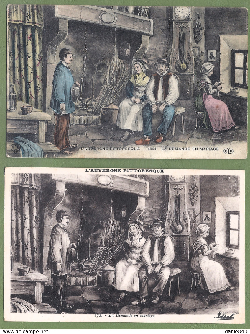 Très bon lot de 135 CPA/CPSM FOLKLORIQUE D'AUVERGNE - Costumes, danses, Scènes de vie, habitat & quelques fantaisies