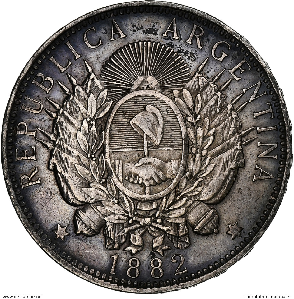 Argentine, Peso, 1882, Argent, TTB, KM:29 - Argentine