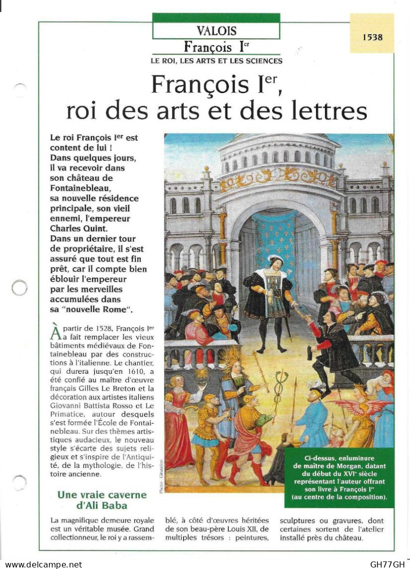 FICHE ATLAS: FRANCOIS Ier ROI DES ARTS ET DES LETTRES -VALOIS - Histoire