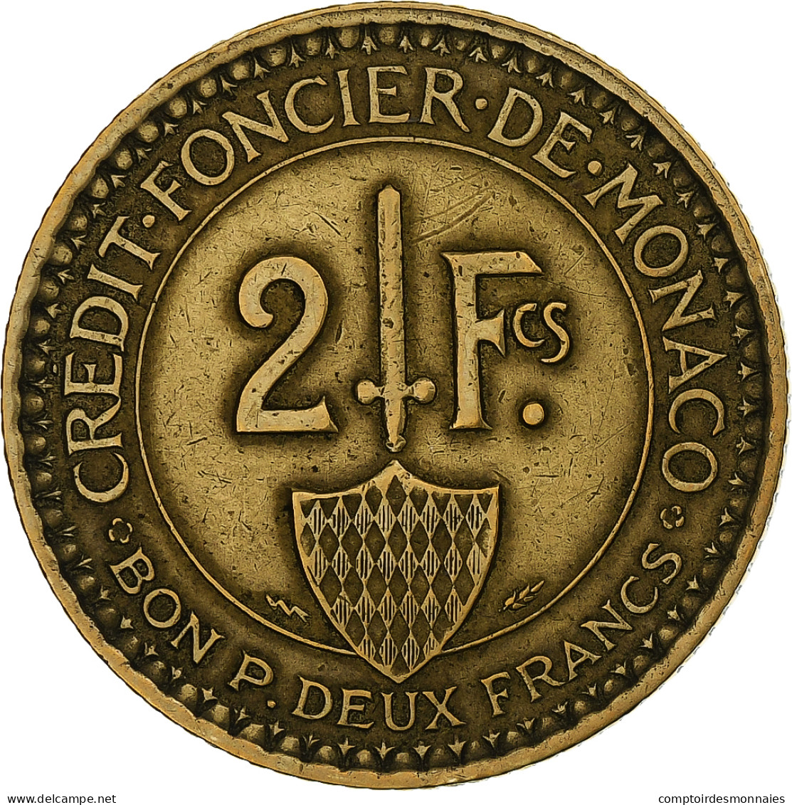 Monaco, Louis II, 2 Francs, 1926, Poissy, Bronze-Aluminium, TTB, Gadoury:MC129 - 1922-1949 Louis II.