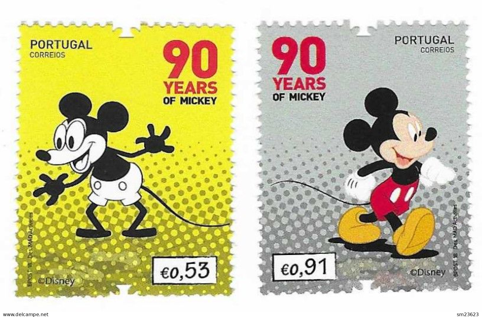 Portugal   2018 , 90 Years Of Mickey - Postfrisch / MNH / (**) - Unused Stamps
