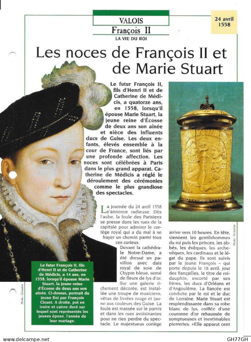 FICHE ATLAS: LES NOCES DE FRANCOIS II ET DE MARIE STUART -VALOIS - History