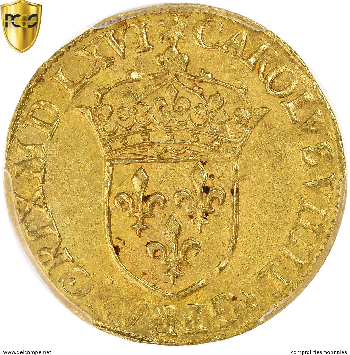 Monnaie, France, Charles IX, Écu D'or Au Soleil, 1er Type, 1566 (MDLXVI) - 1560-1574 Charles IX
