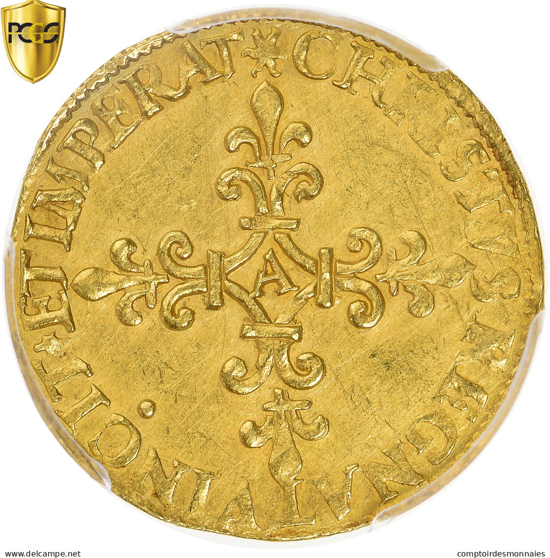 Monnaie, France, Charles IX, Écu D'or Au Soleil, 1er Type, 1566 (MDLXVI) - 1560-1574 Carlo IX