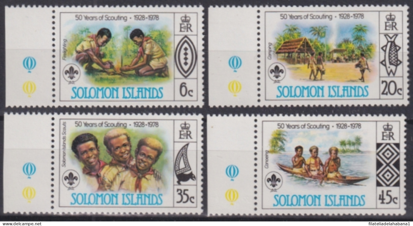 F-EX48317 SOLOMON IS MNH 1978 BOYS SCOUTS 50º ANNIVERSARY SCOUTING.  - Unused Stamps