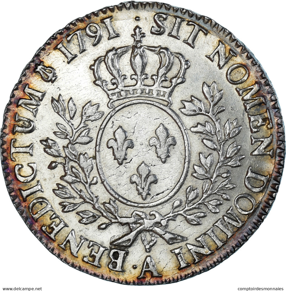 Monnaie, France, Louis XVI, 1/2 Écu, 1/2 ECU, 44 Sols, 1791, Paris, SUP+ - 1774-1791 Louis XVI