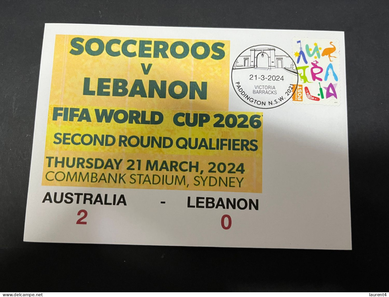24-3-2024 (3 Y 52) Football - FIFA World Cup 2026 Qualifier - Australia Socceroos (2) V Lebanon (0) 21-3-2024 In Sydney - Andere & Zonder Classificatie