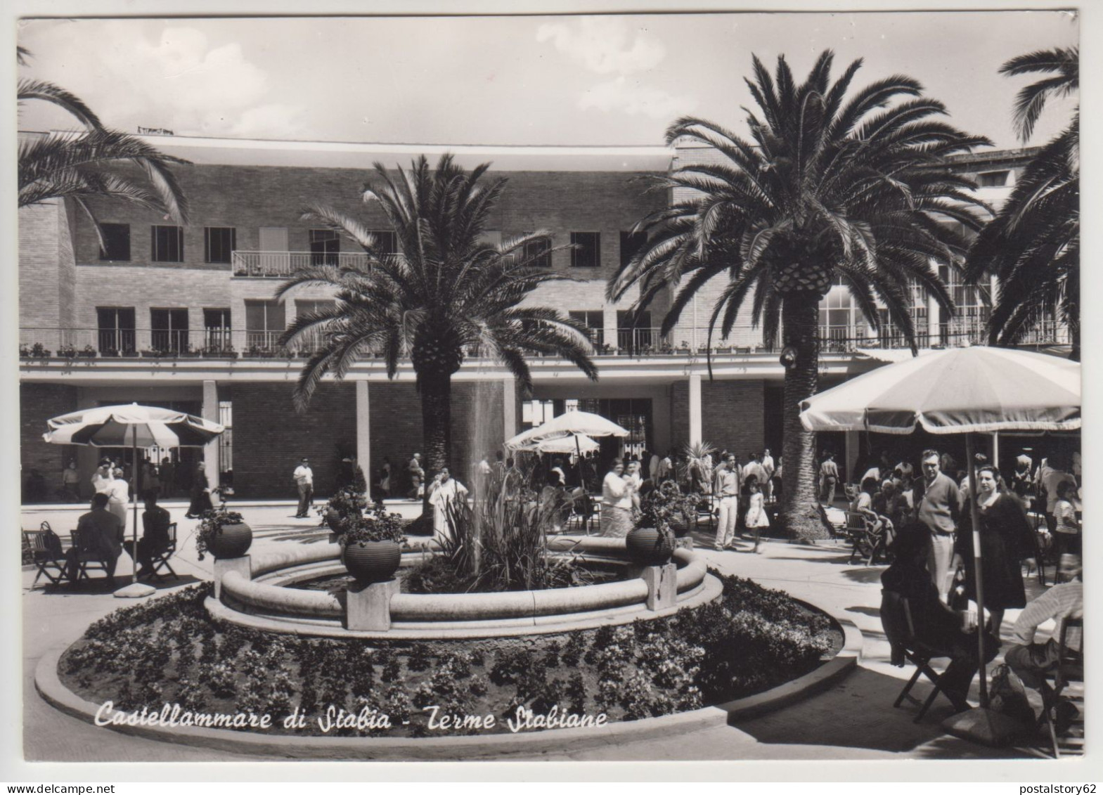 Castellammare Di Stabia, Terme Stabiane. Cartolina Viaggiata 1961 Francobollo Asportato - Castellammare Di Stabia