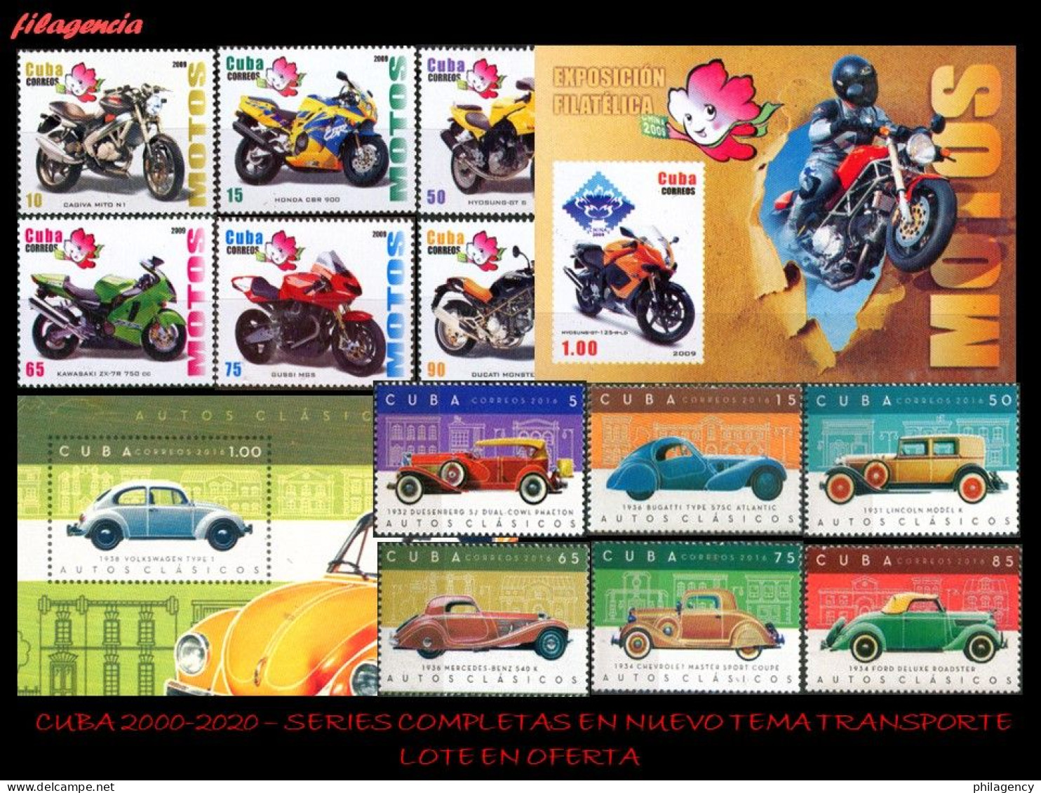 LOTES EN OFERTA. CUBA MINT. 2000-2020 LOTE DE 10 EMISIONES DIFERENTES & COMPLETAS. TEMÁTICA: TRANSPORTE - Neufs