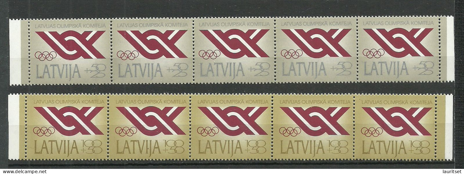 LETTLAND Latvia 1992 Michel 324 - 325 As 5-stripes MNH - Lettonie