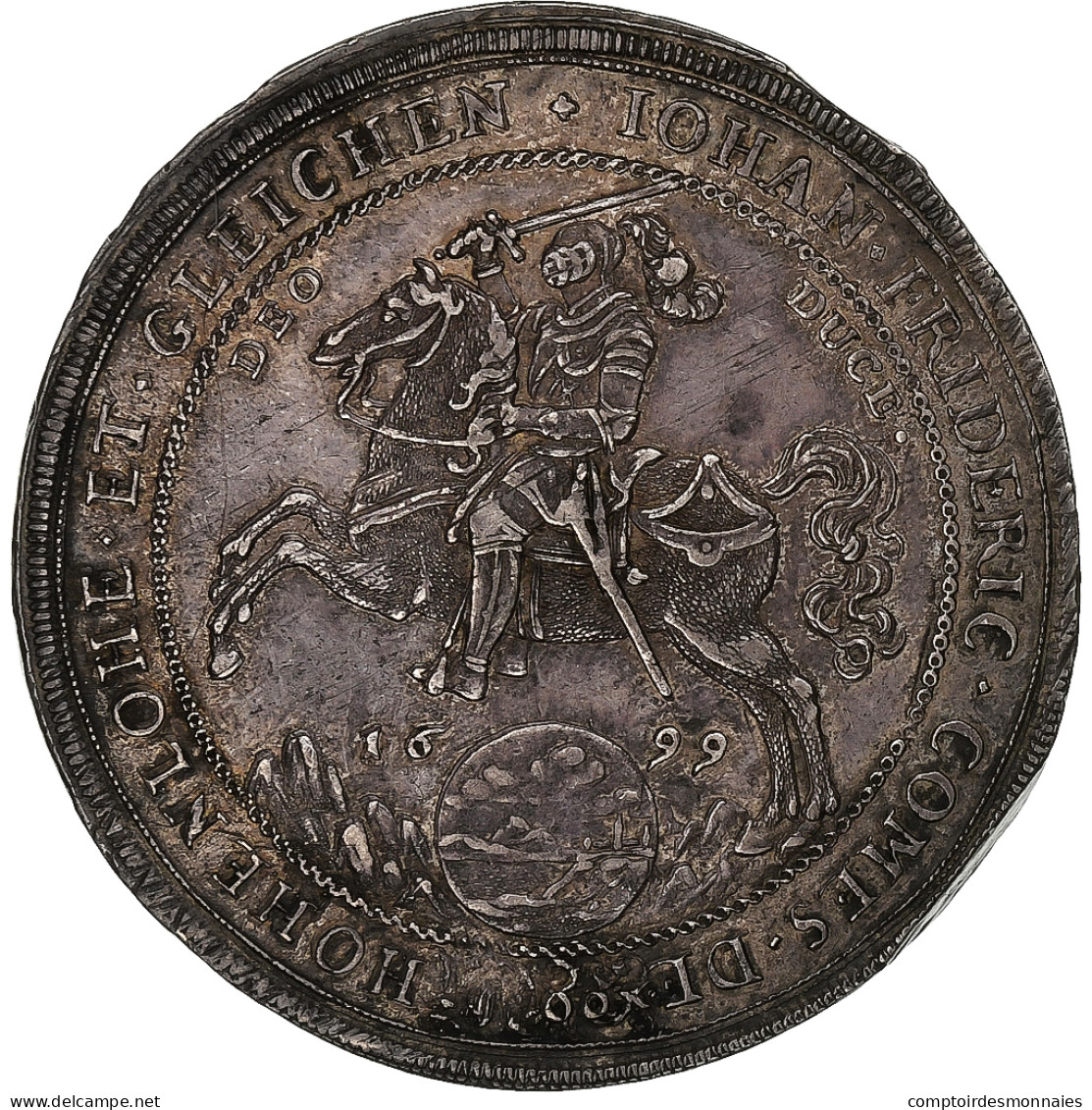 Comté De Neuenstein-Öhringen, Johann Friedrich, Thaler, 1699, Augsbourg, Argent - Taler & Doppeltaler