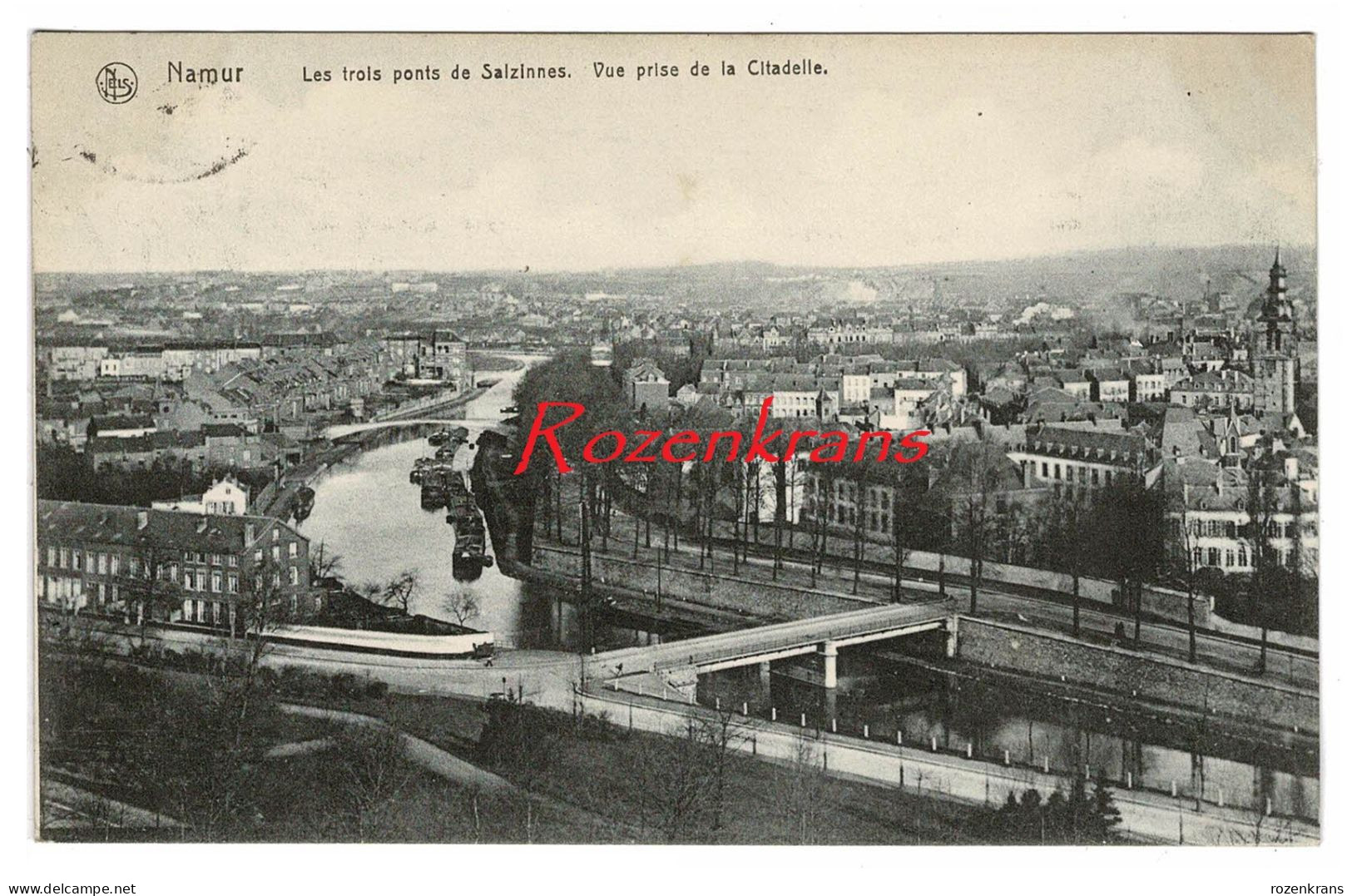 Namur - Ville De Namur - Les Trois Ponts De Salzinnes - Vue Prise De La Citadelle Binnenschip Péniche Barge Bateau - Namen