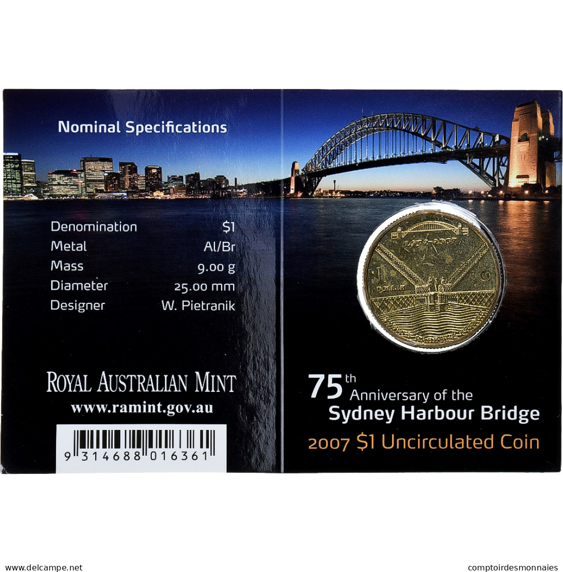 Australie, Elizabeth II, Dollar, Sydney Harbour Bridge, 2007, Melbourne - Dollar