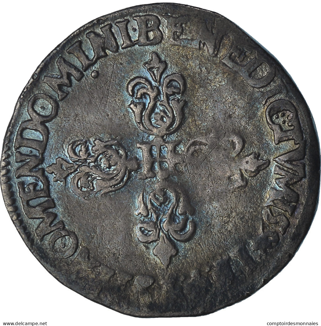 France, Henri IV, 1/2 Franc, 159[?], Lyon, TB+, Argent, Gadoury:590 - 1589-1610 Henry IV The Great