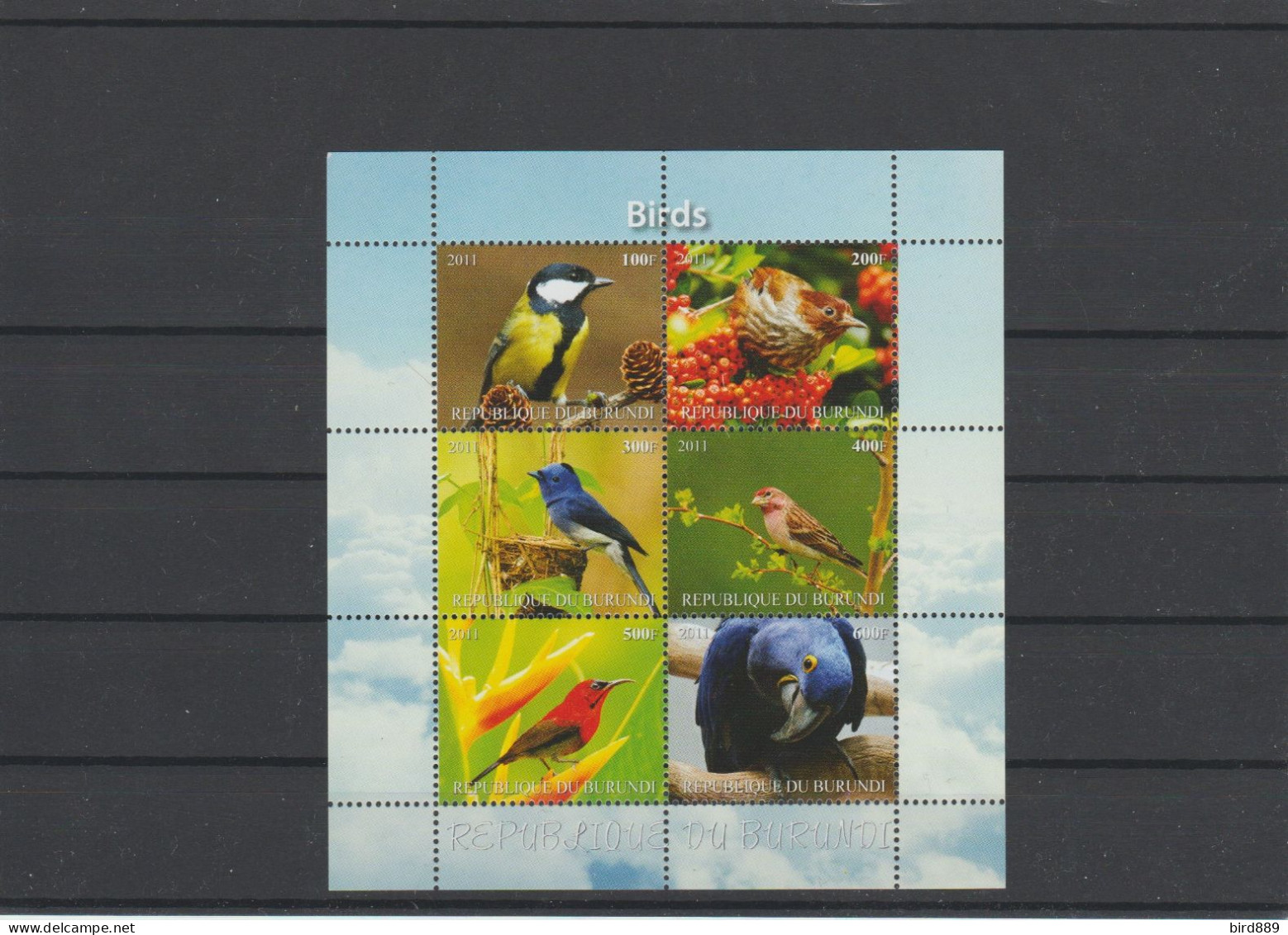 2011 Burundi Fauna Bird Full Sheet Of 6 MNH - Ungebraucht