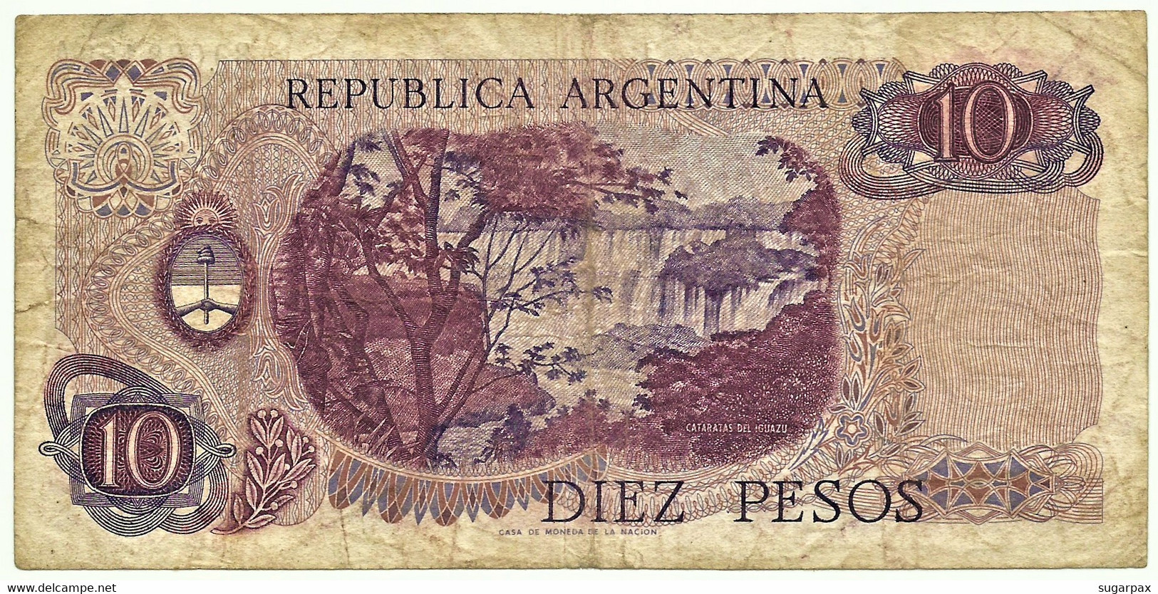 Argentina - 10 Pesos - ND ( 1970 - 1973 ) - Pick 289 - Serie A - Sign. Titles C - General Manuel Belgrano - Argentine