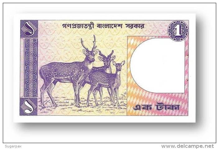 BANGLADESH - 1 Taka - ND ( 1982 ) - Pick 6 B.a - AUnc. - See Signature Six Varieties - 2 Scans - Bangladesch