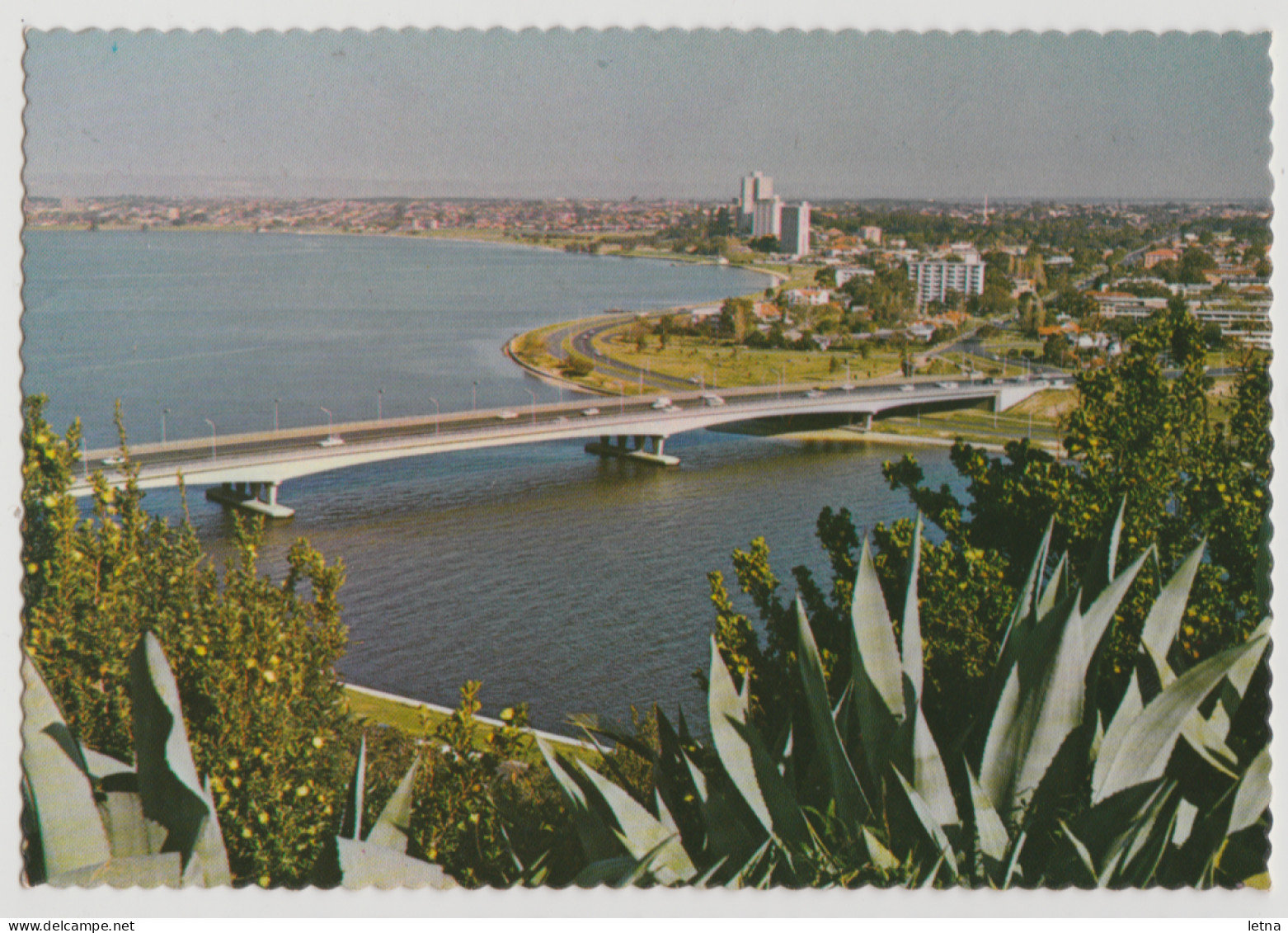 WESTERN AUSTRALIA WA Narrows Bridge Swan River PERTH Nucolorvue PE5 Postcard C1970s - Perth