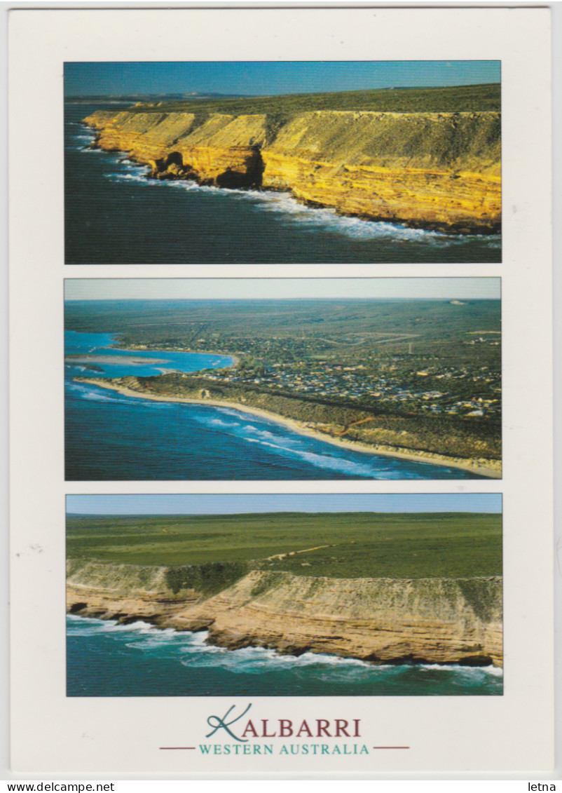 WESTERN AUSTRALIA WA Coastal Multiviews KALBARRI Nucolorvue Postcard 2005 SHARK BAY Pmk Marg Court Tennis 50c Stamp - Sonstige & Ohne Zuordnung