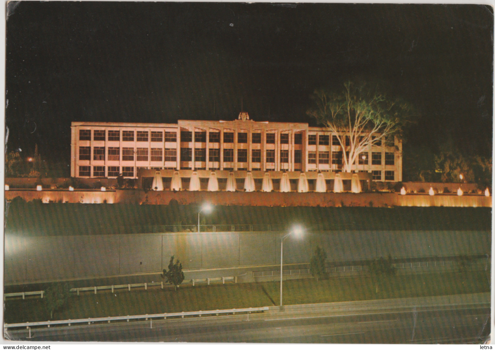 WESTERN AUSTRALIA WA Fountain Parliament House By Night PERTH Emu P11 Postcard C1960s - Perth