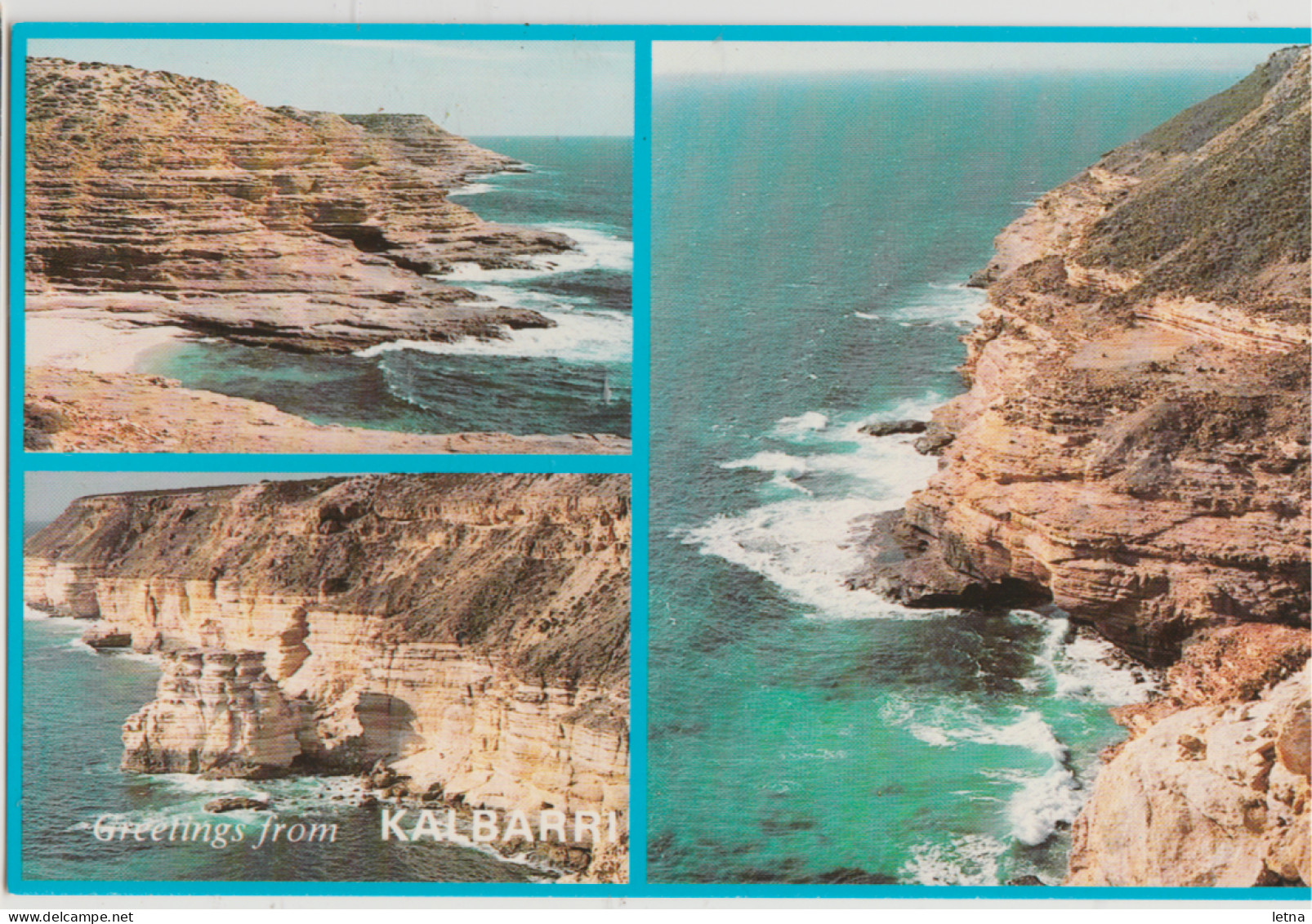 WESTERN AUSTRALIA WA Coastal Multiviews KALBARRI Emu KLBRI15 Postcard C1970s - Sonstige & Ohne Zuordnung