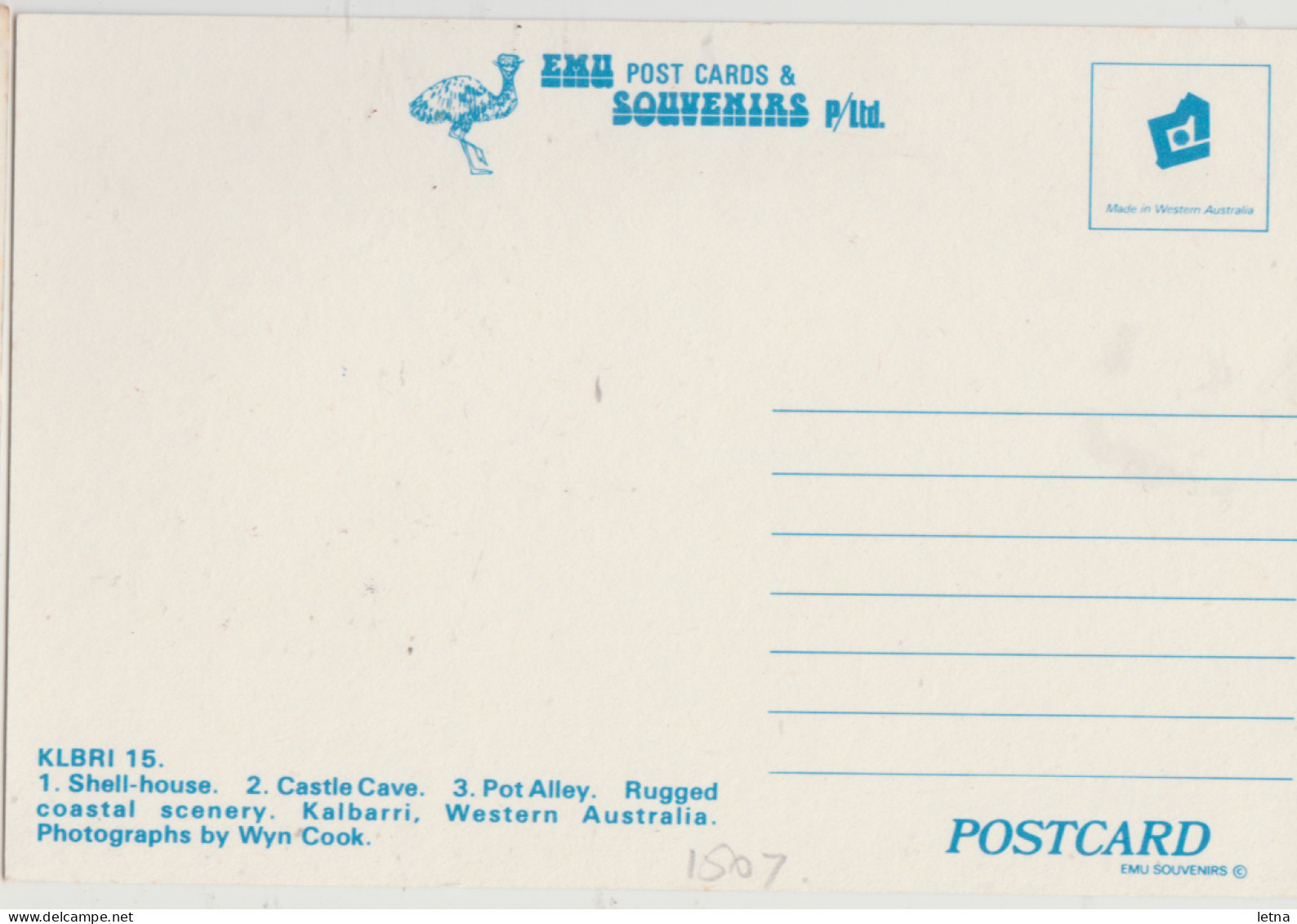 WESTERN AUSTRALIA WA Coastal Multiviews KALBARRI Emu KLBRI15 Postcard C1970s - Otros & Sin Clasificación