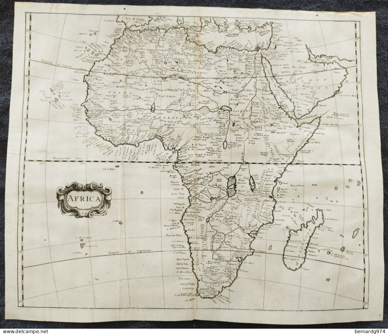 Réunion « England Forest » : Carte D’Afrique Très Rare De Peter Heylin (1703) - Carte Geographique