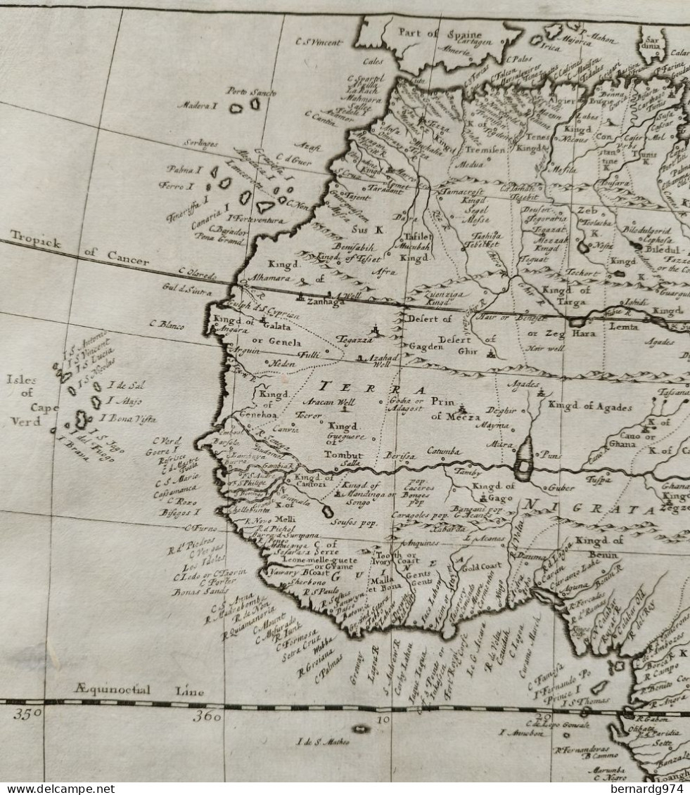 Réunion « England Forest » : carte d’Afrique très rare de Peter Heylin (1703)