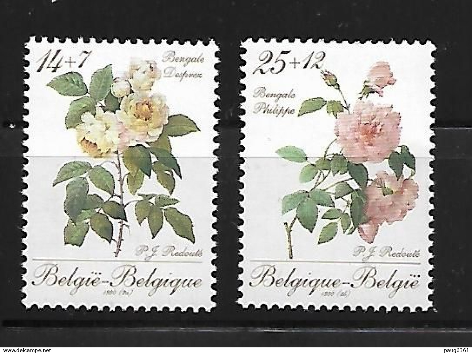 BELGIQUE 1990 ROSES  YVERT N°2354/2355 NEUF MNH** - Rosen