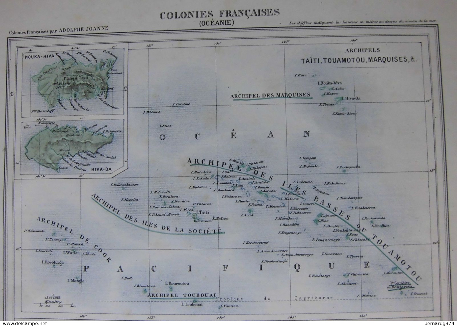 Océanie française : Trois Cartes Anciennes Par Joanne (1873) Et Migeon, Lecocq, Barbier (1880 Et 1890) - Carte Geographique