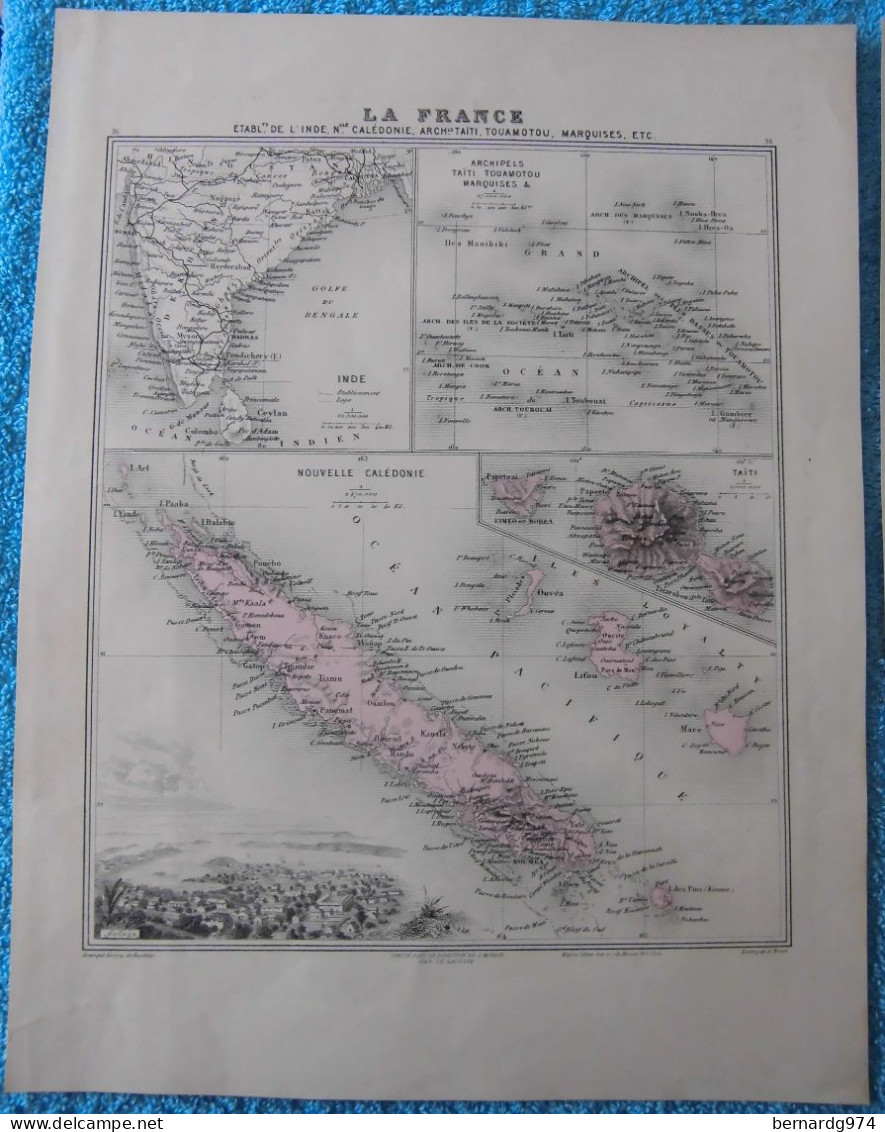 Océanie française : Trois Cartes Anciennes Par Joanne (1873) Et Migeon, Lecocq, Barbier (1880 Et 1890) - Carte Geographique