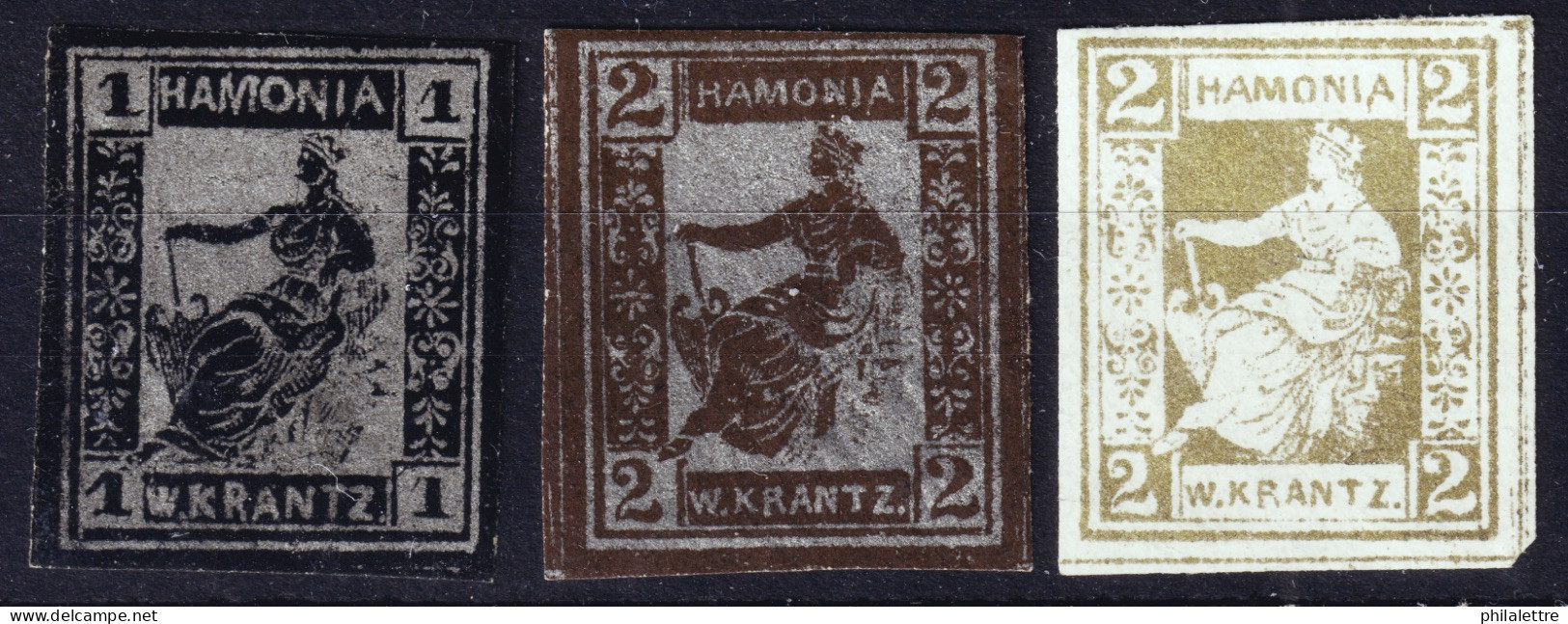 ALLEMAGNE / DEUTSCHLAND - 1883 HAMBURG Hamonia Privatpost Ausgabe - 3 Werten - Ungebrauchte ** - Hamburg (Amburgo)