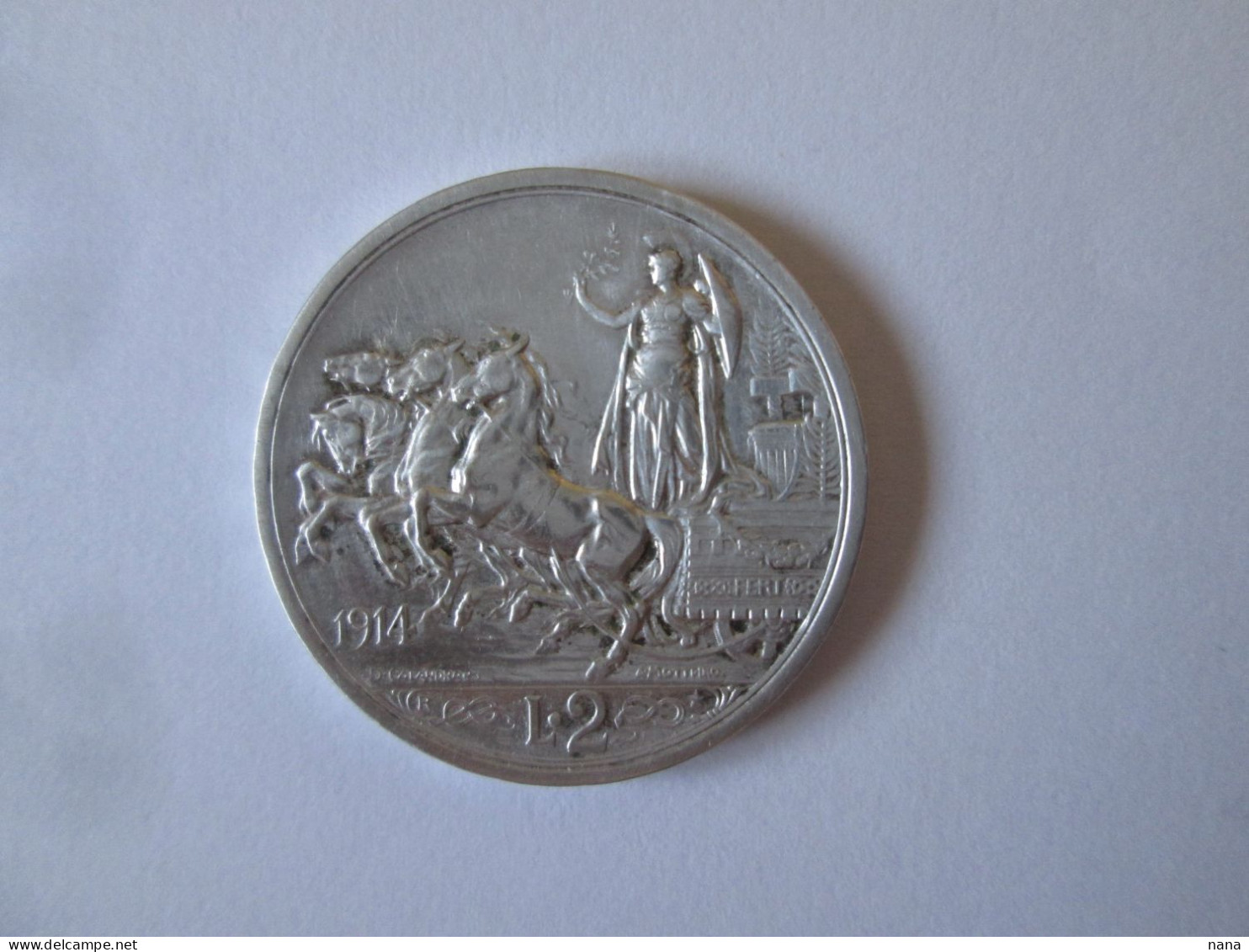 Italie 2 Lire 1914 Argent Tres Belle Piece/Italy 2 Lire 1914 Silver Very Nice Coin - 1900-1946 : Víctor Emmanuel III & Umberto II