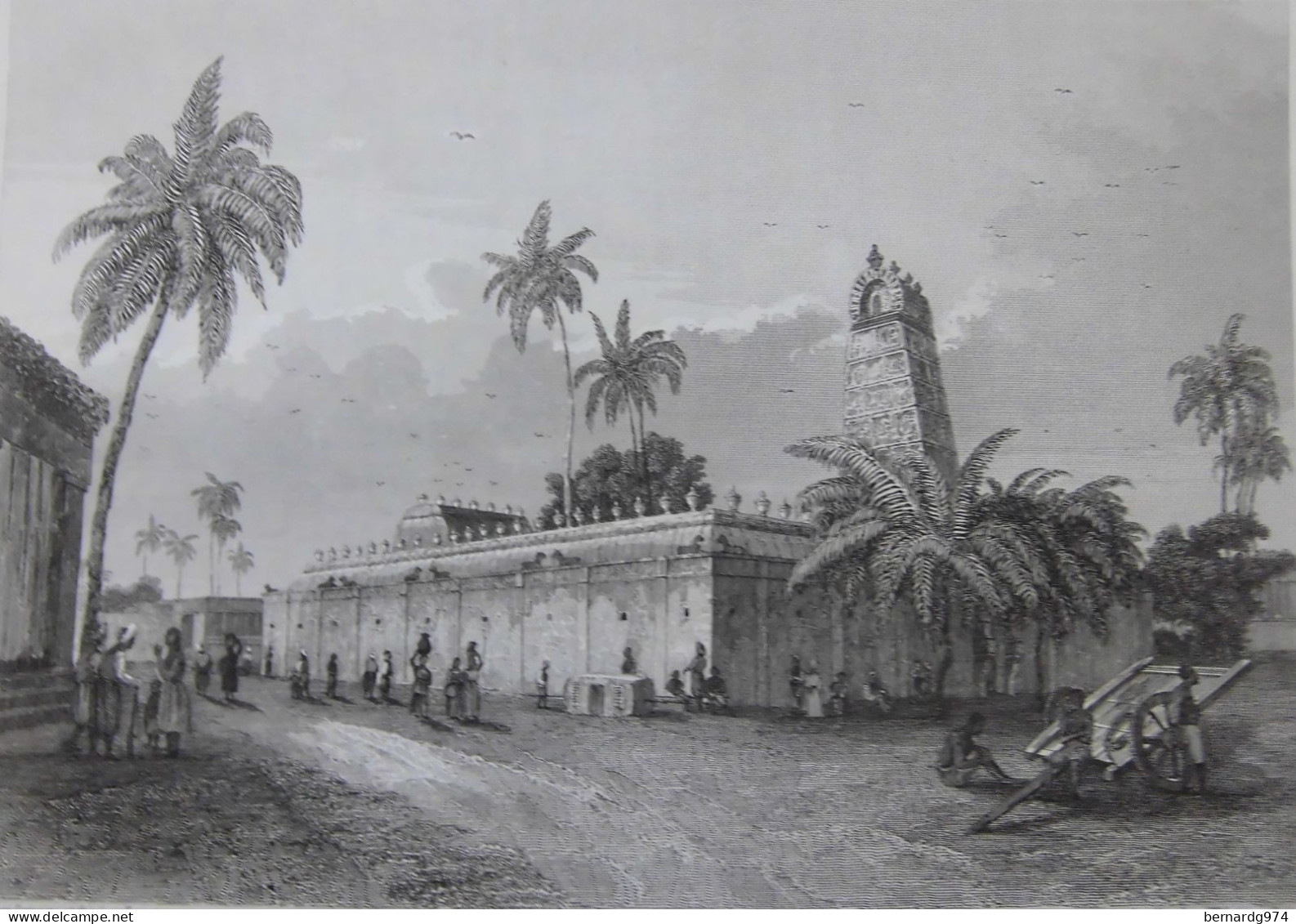 Inde Pondichery : Eleven Antique Prints 19è Century - Carte Topografiche