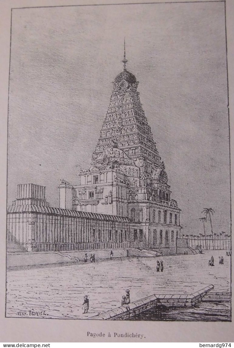 Inde Pondichery : Eleven Antique Prints 19è Century - Carte Topografiche