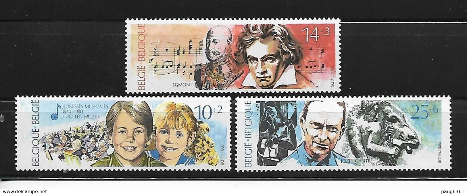 BELGIQUE 1990 MUSIQUE  YVERT N°2387/2389 NEUF MNH** - Music